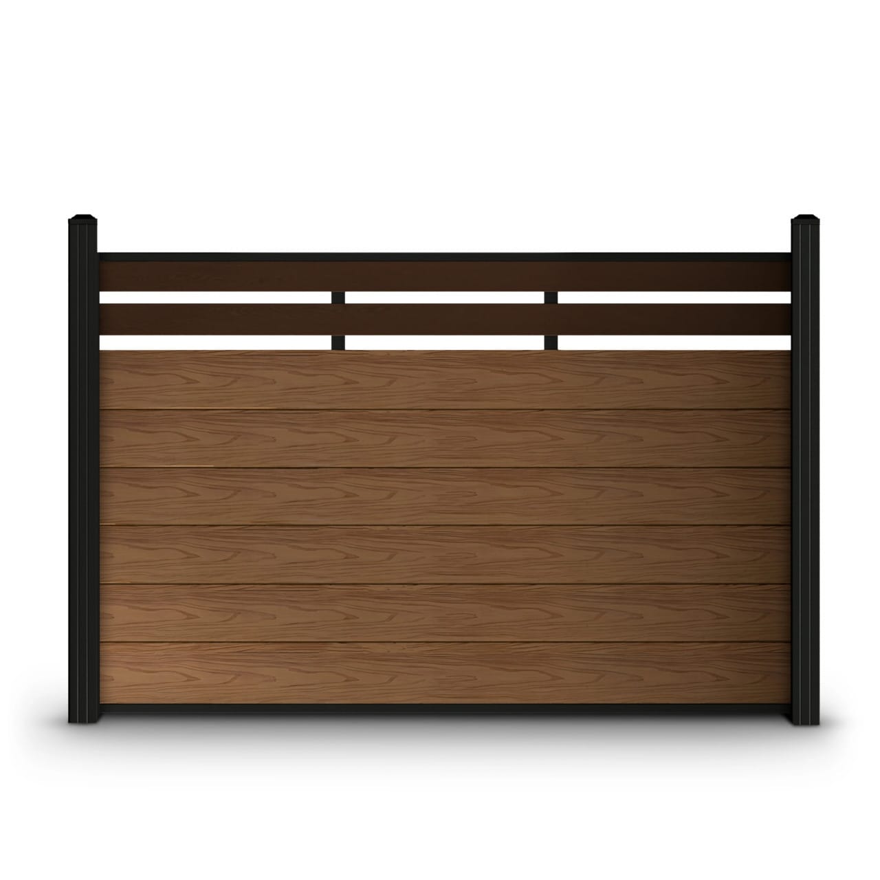 ALEKO WPC Composit Private Fence Panel with Aluminum Post and Post Cap Charlotte Series