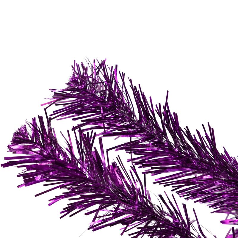 4' Purple Artificial Tinsel Christmas Tree, Unlit - 4 Foot