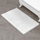 preview thumbnail 82 of 100, Laura Ashley Astor Chenille Bath Mat with TPR Backing 27 x 45 - White