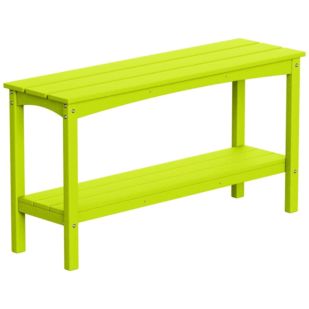 Laguna Hdpe All Weather Outdoor Patio Two Shelf Table