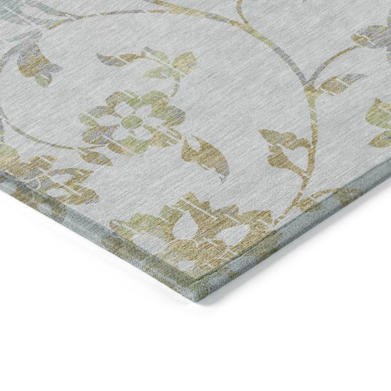 Machine Washable Indoor/ Outdoor Chantille Farmhouse Floral Rug