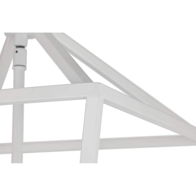 12 in. 4-Light Farmhouse Caged White Semi- Flush Mount Ceiling Light - N/A