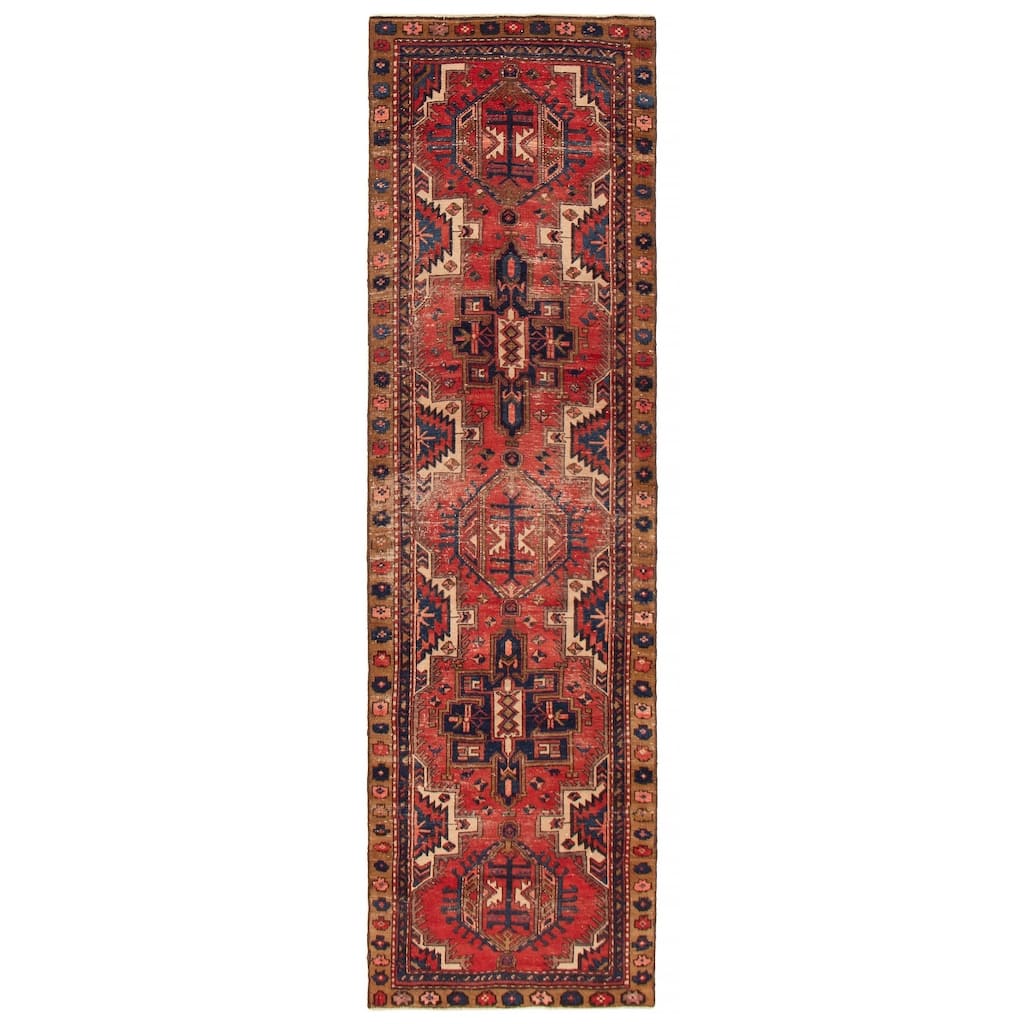 ECARPETGALLERY Hand-knotted Konya Anatolian Red Wool Rug - 3'2 x 11'0