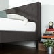 preview thumbnail 4 of 10, Priage by ZINUS Dark Grey Upholstered Diamond Stitched Platform Bed