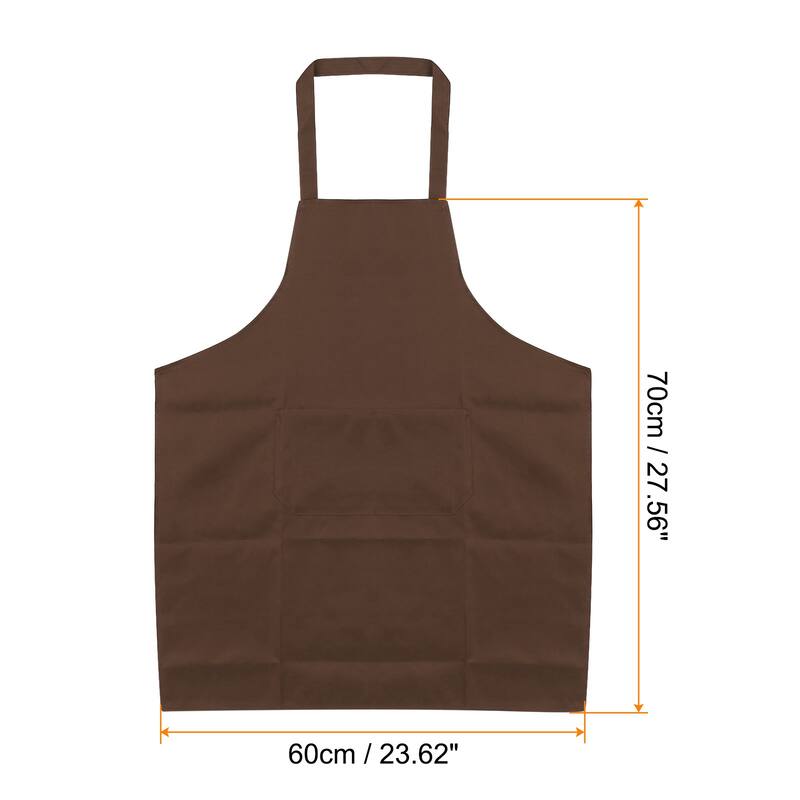2pcs Plain Bib Aprons Washable Aprons Kitchen Cooking Aprons - 70cmx60cm