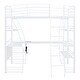 preview thumbnail 42 of 43, High Loft Bed with L-Shaped Desk and Storage Shelves, Metal Platform Bed with Curved Guardrail, USB Ports and Wireless Charging