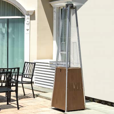 Outdoor 48,000 BTU Pyramid Propane Gas Patio Heater with Wheels