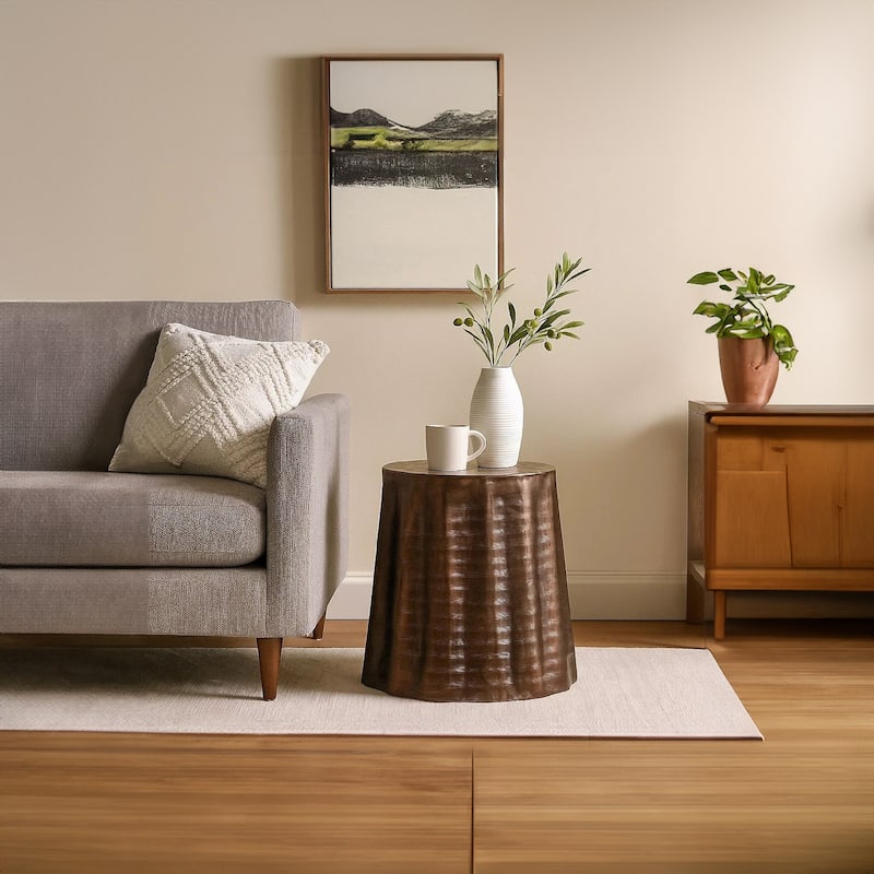 Liora Side End Table Handcrafted Bronze