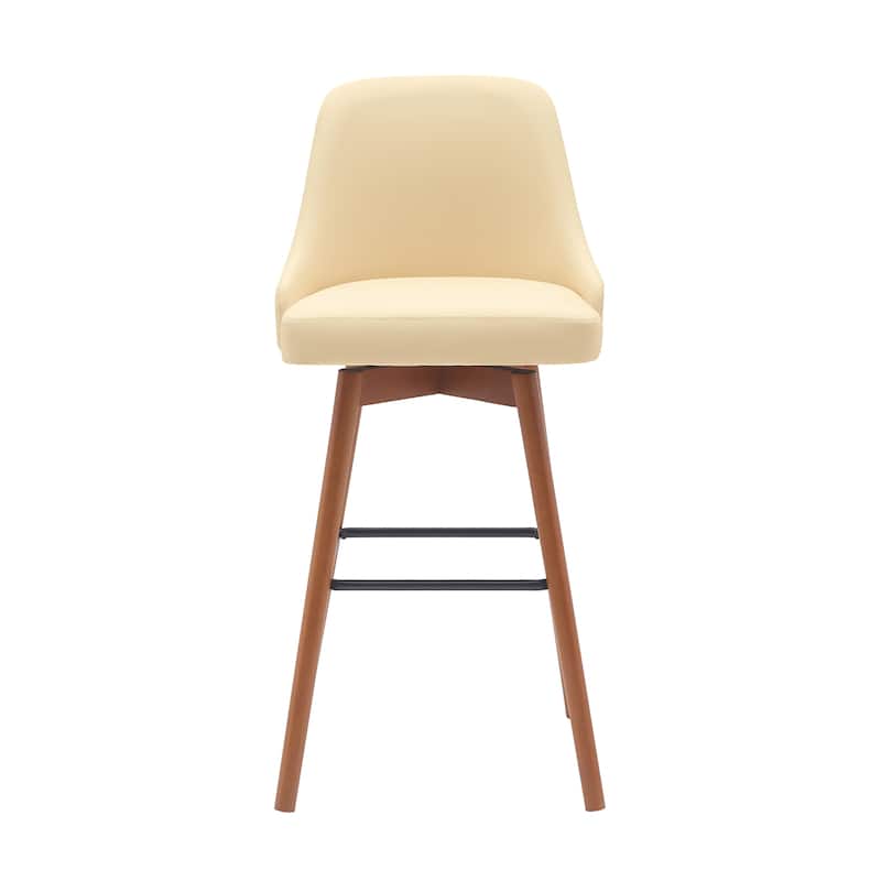 Sicily Faux Leather or Fabric Upholstered Swivel Counter or Bar Stool
