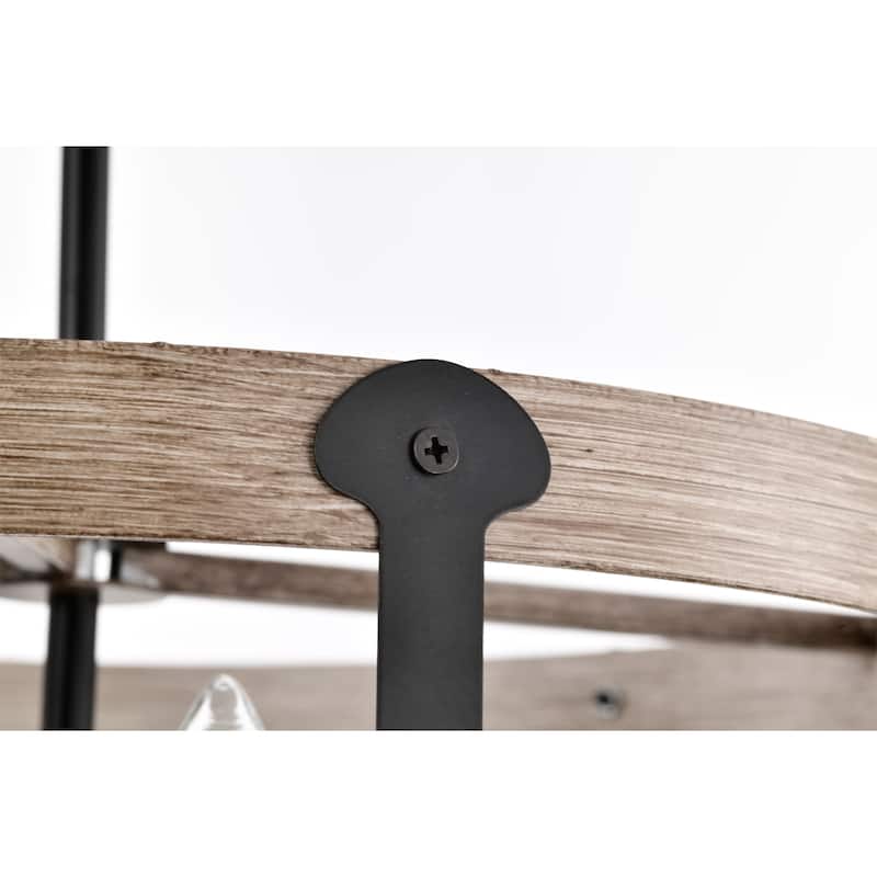 Copas 16 Inch Imitation Wood Grain Drum Shape Chandelier