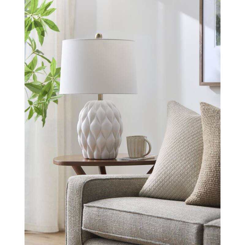 Livabliss Cagli Country Accent Table Lamp - Cream/White