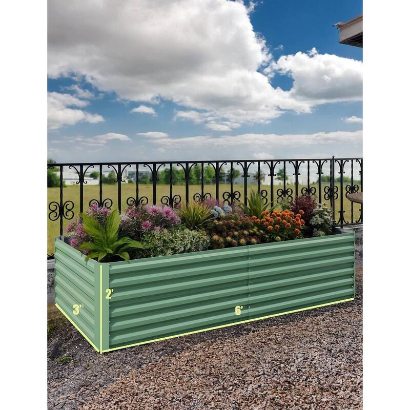 2 PCS Square Galvanized Raised Garden Beds,Rust-Resistant