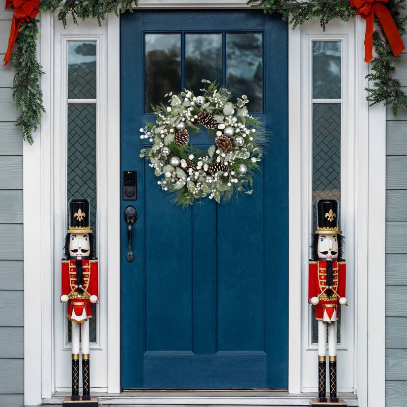 Mixed Pine with Pinecones and Ornaments Artificial Christmas Wreath - 28" - Unlit