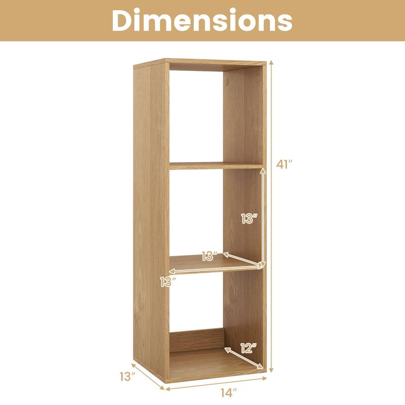 Gymax 3-Cube Open Back Bookcase Set of 2 w/ Anti-tip Kit Modern Style