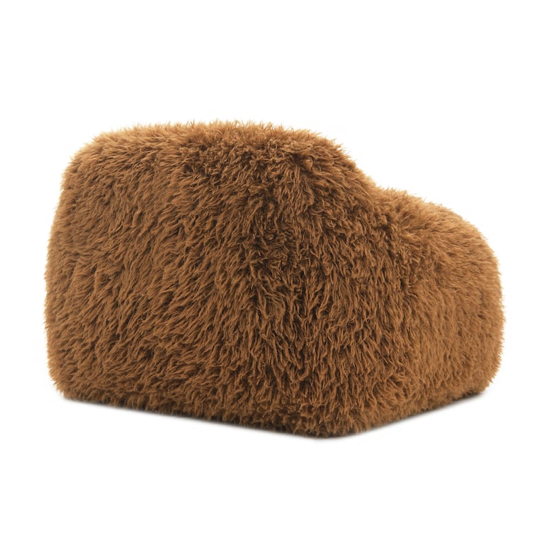 Furniture of America Cynra Modern 45-inch Faux Fur Swivel Arm Chair with Ball Pillow