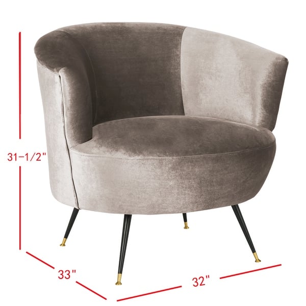 dimension image slide 1 of 2, SAFAVIEH Mid-Century Modern Retro Arlette Velvet Hazelwood Club Chair - 32" x 33" x 31.5"