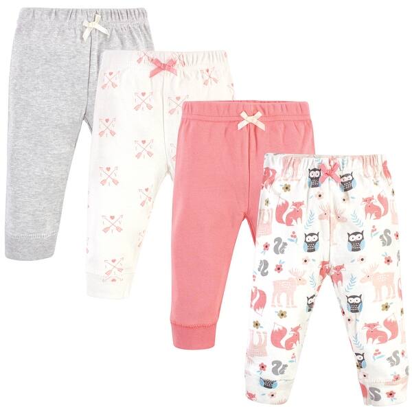 slide 1 of 1, Hudson Baby Toddler Girl Cotton Pants 4pk, Girl Forest Girl Forest - 2T