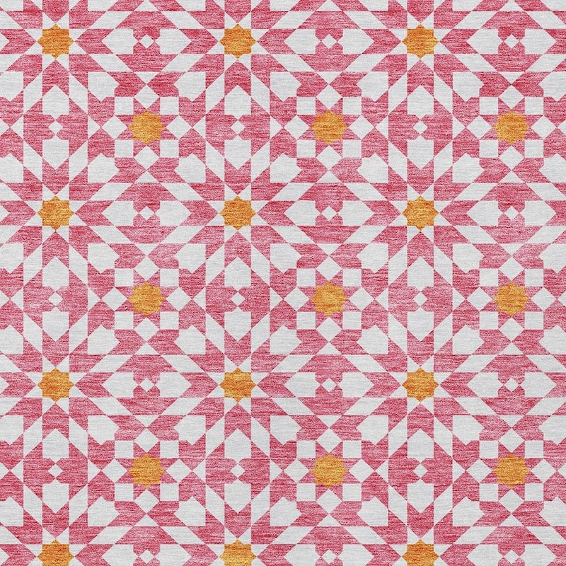 HomeRoots Floral Medallion Transitional Rectangle Outdoor Rug