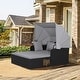 preview thumbnail 20 of 61, Outdoor Patio Daybed with Canopy and Foldable Side Trays - 65" x 60.5 x 58.5"