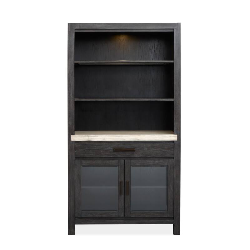 Magnussen Home Plum Creek Ravenwood Black Display Cabinet - 42''W x 18''D x 80''H
