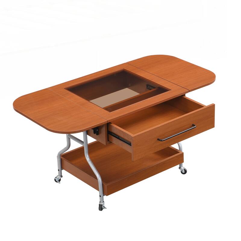 Modern Extended Coffee Table with Wheels