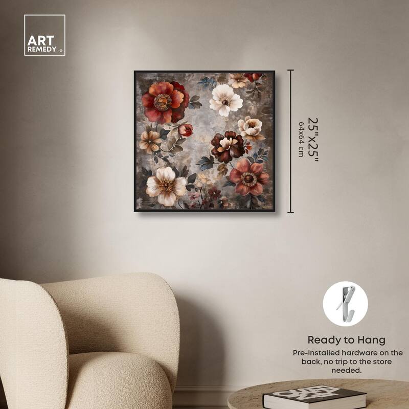 Dusk Dahlias Canvas by Art Remedy