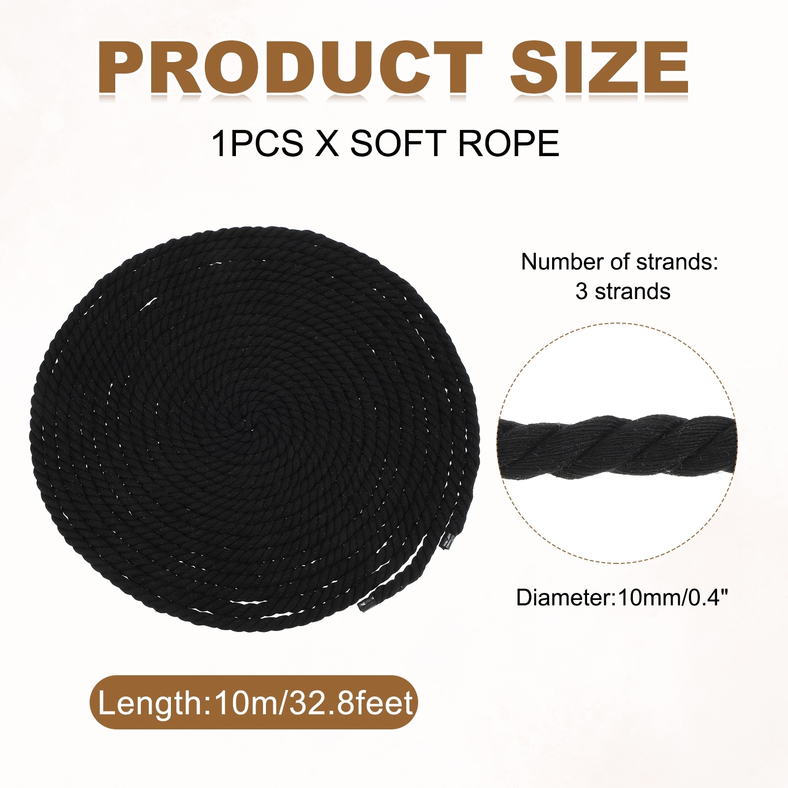 Cotton Rope Clothes Line Outdoors,Twisted Braided Thick Macrame Cord for DIY Wall Hanging Plant Hanger Knotting Clothesline