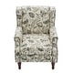 preview thumbnail 71 of 85, 2 Set Transitional Patterned Wingback Accent Chairs with NailHead