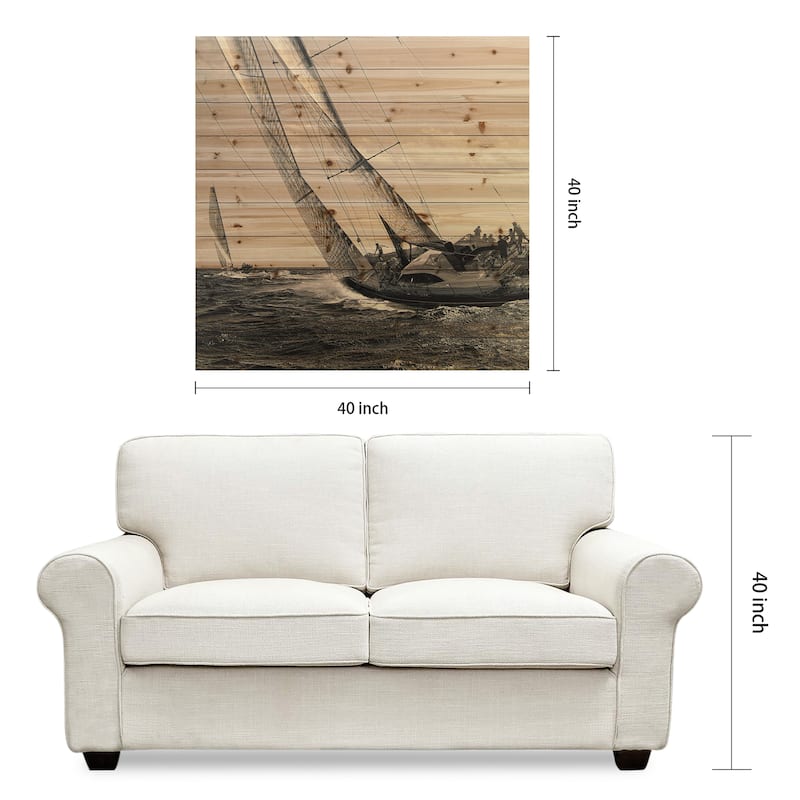 "Regatta" Arte de Legno Digital Print on Solid Wood Wall Art