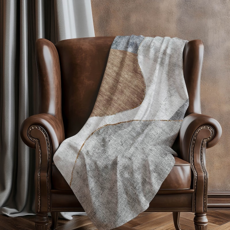 Premium Machine Washable Contemporary Deco Sherpa Throw Blanket