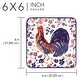 preview thumbnail 3 of 1, Certified International Morning Rooster Set of 4 Canape Plates - 6" x 6" x .75"