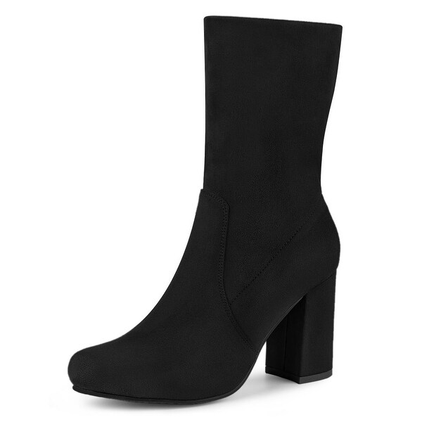round toe block heel booties