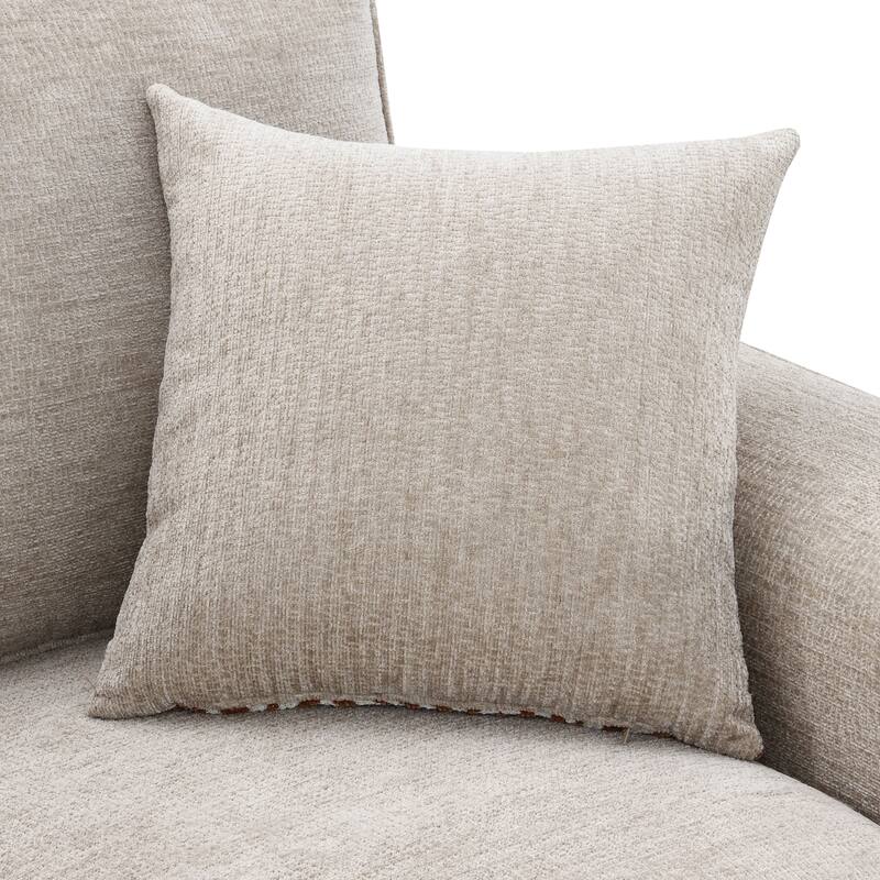 Furniture of America Maevy Chenille Loveseat with Accent Pillows