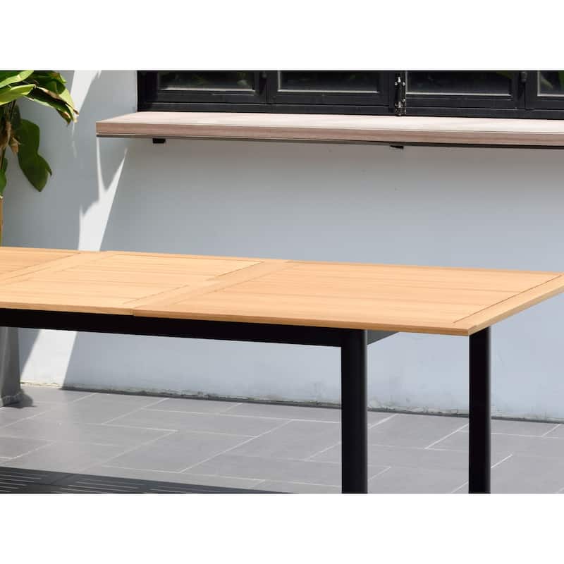 Amazonia Vail 9-piece Black and Teak Finish Patio Dining Set