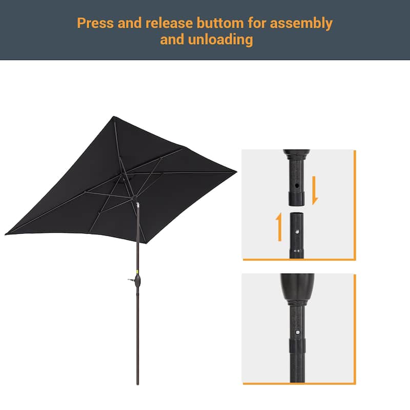LIVOOSUN 10 x 6.5ft Outdoor Market Patio Umbrella w/Tilt and Crank