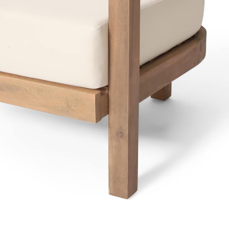 Wichita Outdoor Acacia Wood Club Chairs with Cushions (Set of 2) by Christopher Knight Home