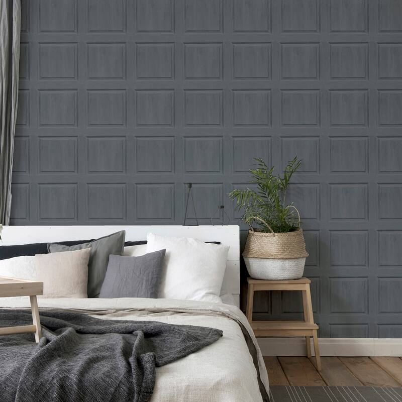 Arthouse Bellamy Charcoal Wooden Panel Wallpaper