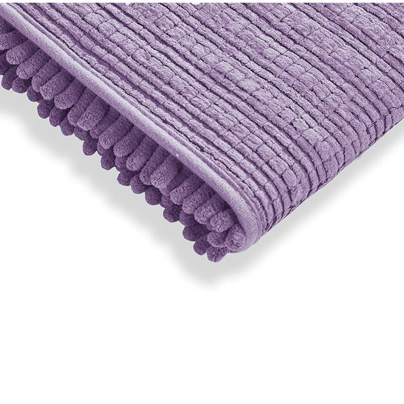 2 Piece Set Lavender Soft Cozy Plush Chenille Bath Mat Bathroom Rug