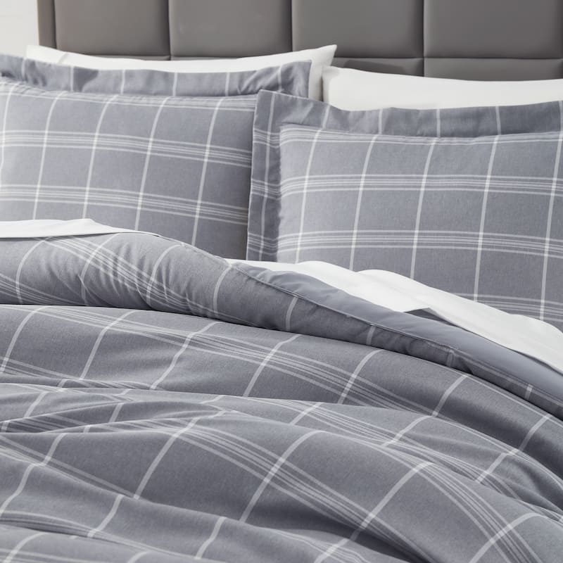 Sweet Home Collection 7 Piece Chambray Weave Bed in a Bag Set
