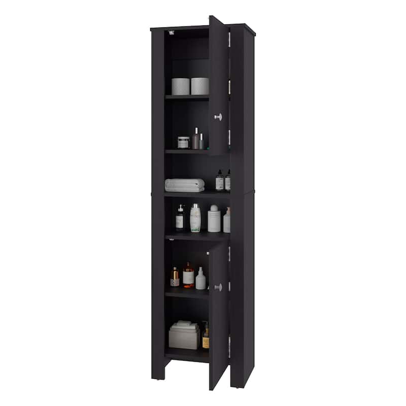 Wenge Tall Stylish Cabinet with Closed Compartments