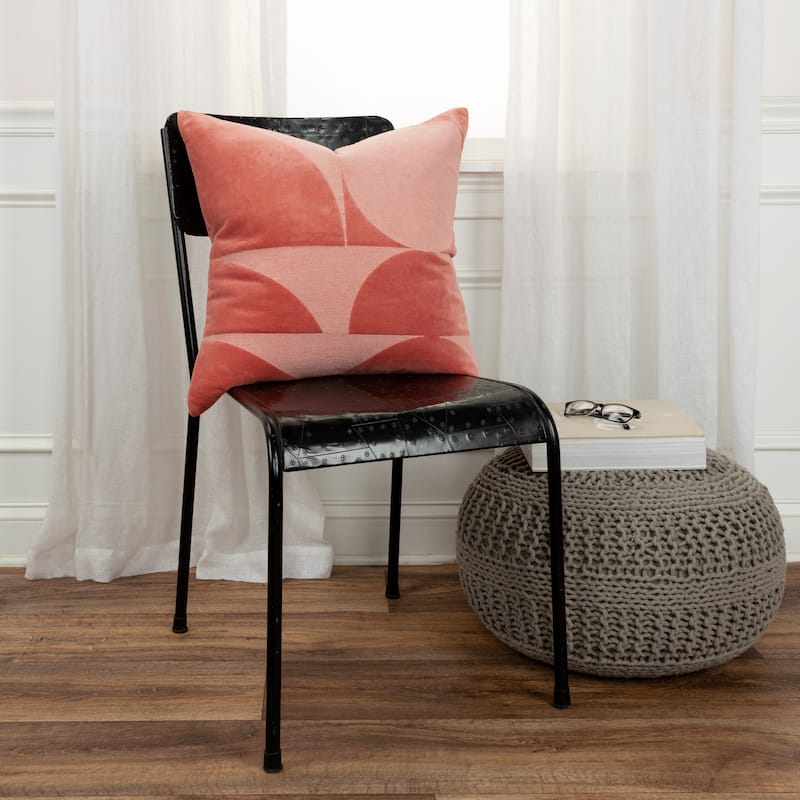 Rizzy Home Cotton Velvet Contemporary Shape Throw Pillow Cover…