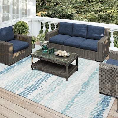 Indoor/Outdoor Rylee Sketches Washable Rug New.