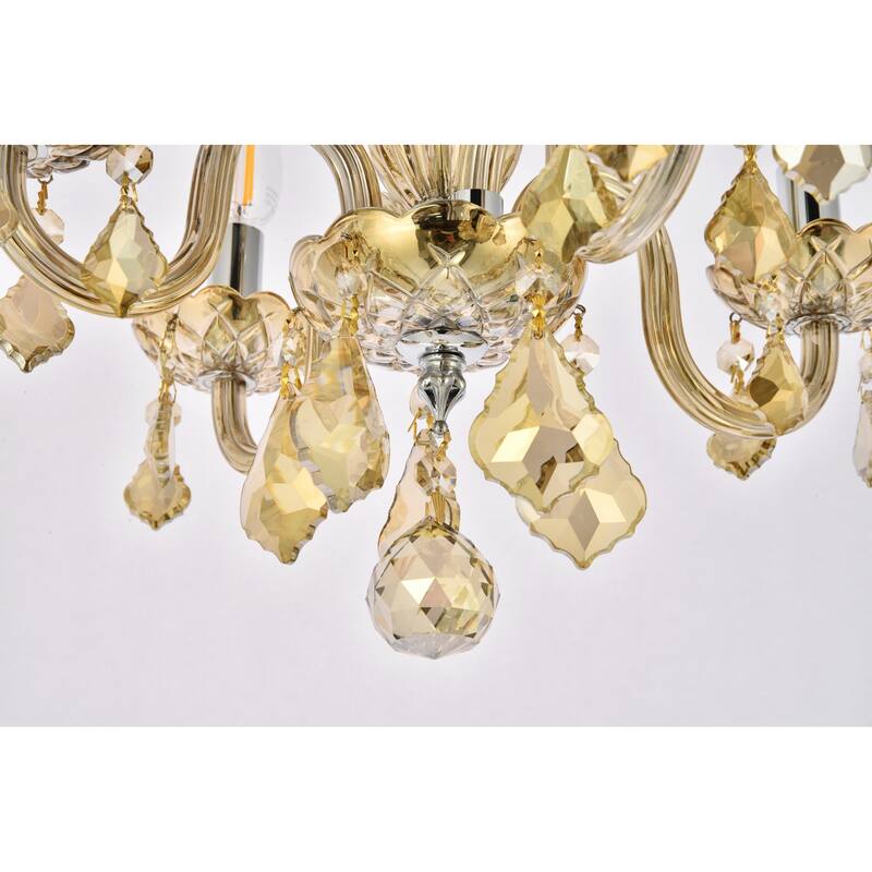 Elegant Lighting V7804D15-GT/RC Rococo 4 Light 15" Wide Crystal