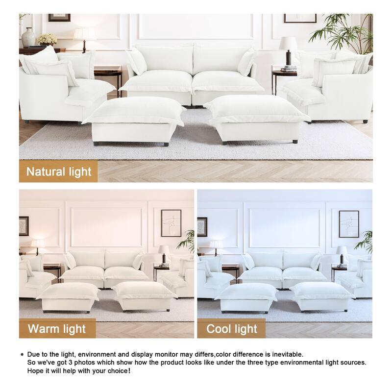 6-Piece Chenille Cloud Modular Living Room Set