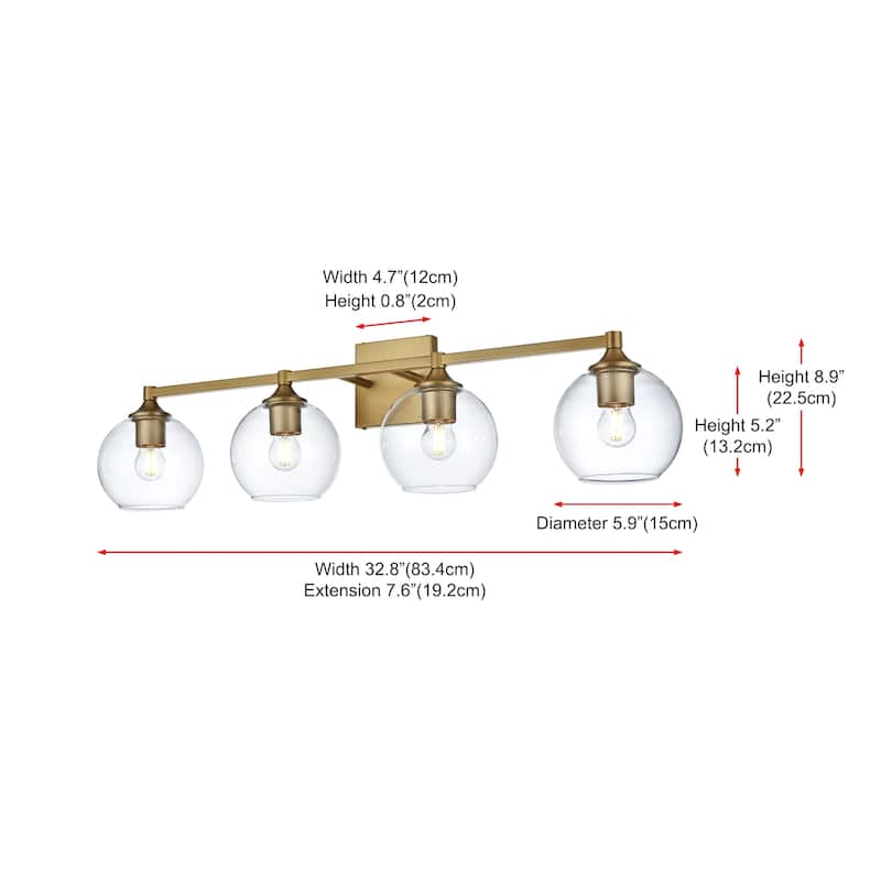 Elegant Lighting LD7308W33 Eero 4 Light 33" Wide Vanity Light