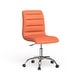 preview thumbnail 46 of 76, Ripple Armless Mid Back Vinyl Office Chair Orange