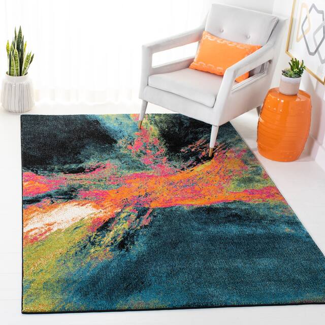 SAFAVIEH Galaxy Consuela Abstract Rug - 6'7" x 9' - Blue/Orange
