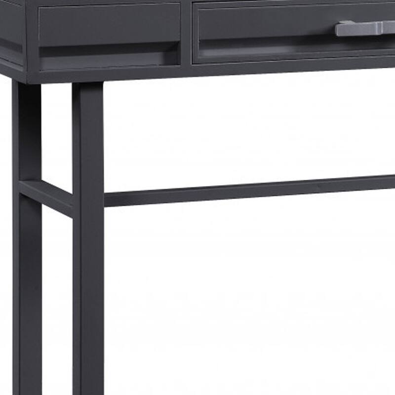 HomeRoots 47" Gunmetal Iron And Wood Vanity Table
