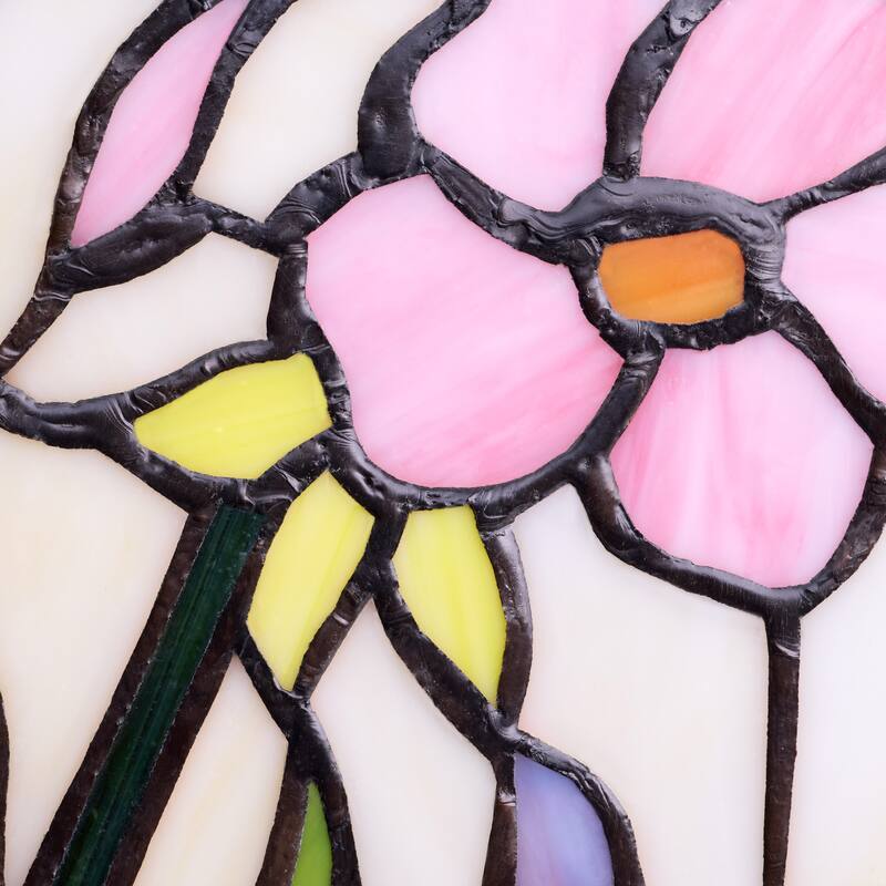 Maison River of Goods Bronze Polyresin and Stained Glass 15.5-Inch Table Lamp - 8.25" x 4.25" x 15.5"