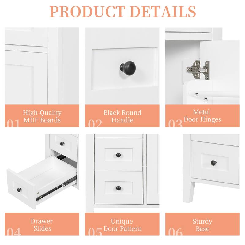 GDFStudio - Oliver Harrington Modern Freestanding Bathroom Vanity with Efficient Storage